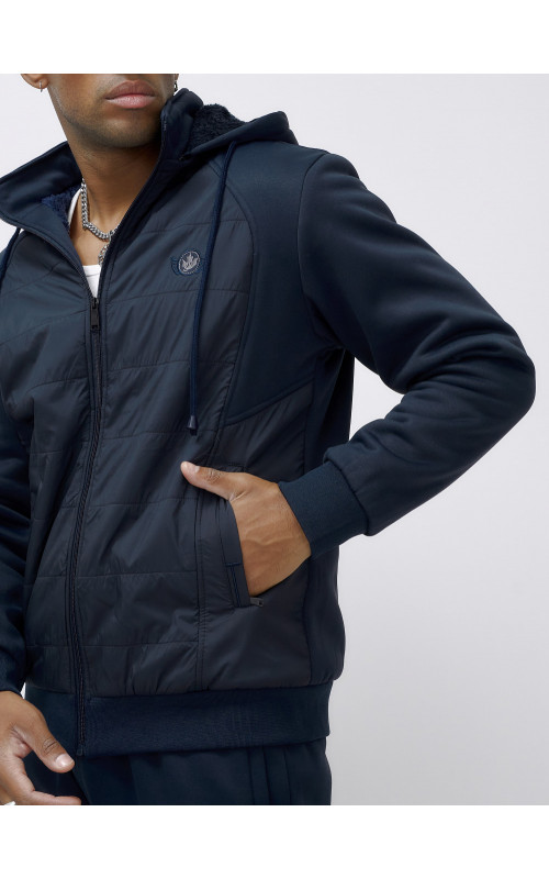 Мужской зимний спортивный костюм с начёсом, тёмно-синий, для спорта. в Тюмени