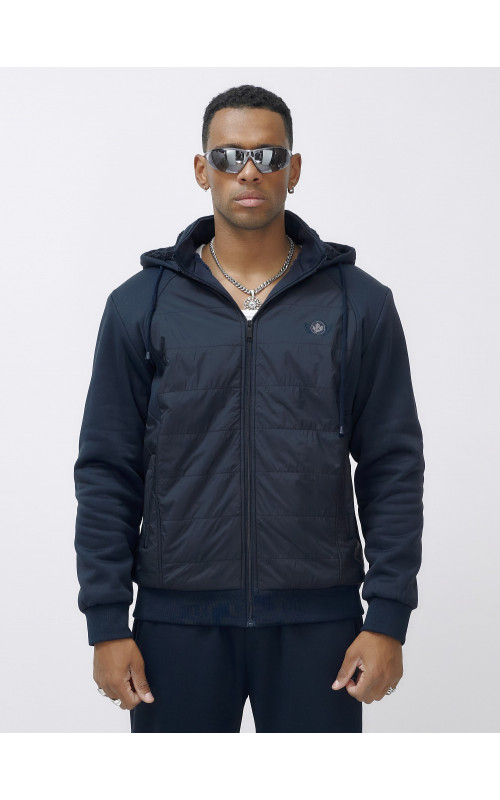 Мужской зимний спортивный костюм с начёсом, тёмно-синий, для спорта. в Тюмени