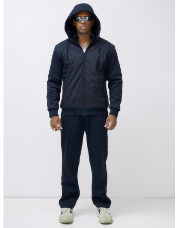 Мужской зимний спортивный костюм с начёсом, тёмно-синий, для спорта. в Тюмени