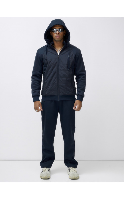 Мужской зимний спортивный костюм с начёсом, тёмно-синий, для спорта. в Тюмени