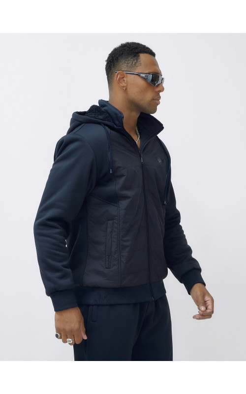 Мужской зимний спортивный костюм с начёсом, тёмно-синий, для спорта. в Тюмени