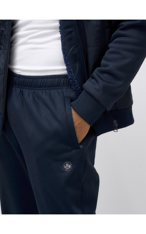 Мужской зимний спортивный костюм с начёсом, тёмно-синий, для спорта. в Тюмени