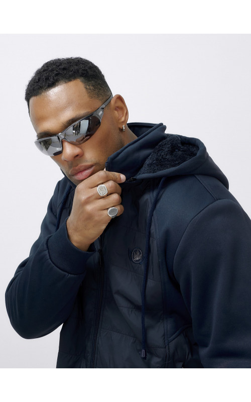 Мужской зимний спортивный костюм с начёсом, тёмно-синий, для спорта. в Тюмени