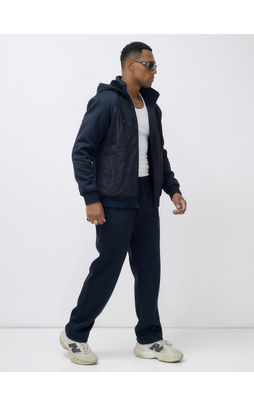 Мужской зимний спортивный костюм с начёсом, тёмно-синий, для спорта. в Тюмени