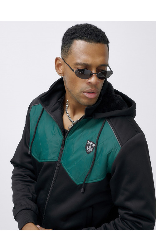 Мужской зимний спортивный костюм с начёсом, зелёный, для активного отдыха в Тюмени