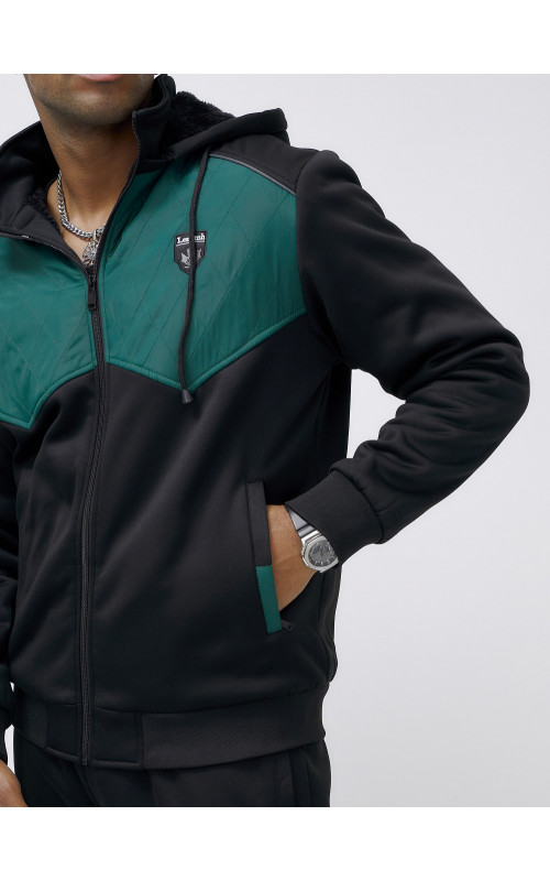 Мужской зимний спортивный костюм с начёсом, зелёный, для активного отдыха в Тюмени