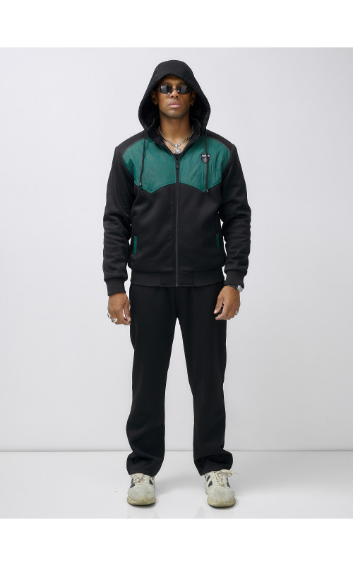 Мужской зимний спортивный костюм с начёсом, зелёный, для активного отдыха в Тюмени