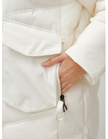 Длинный зимний пуховик с капюшоном «Летучая мышь» для женщин