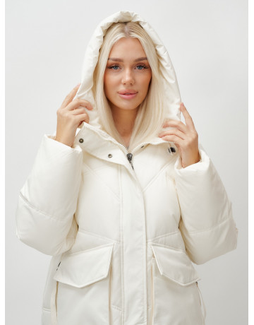 Длинный зимний пуховик с капюшоном «Летучая мышь» для женщин