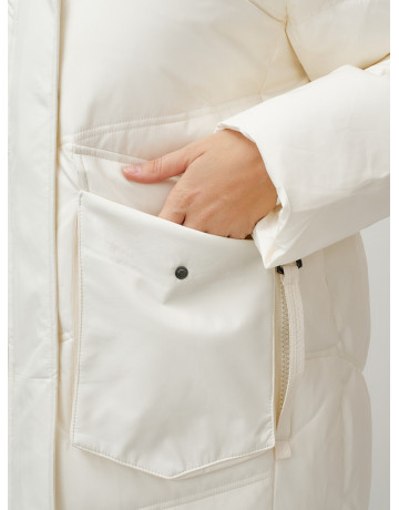 Длинный зимний пуховик с капюшоном «Летучая мышь» для женщин