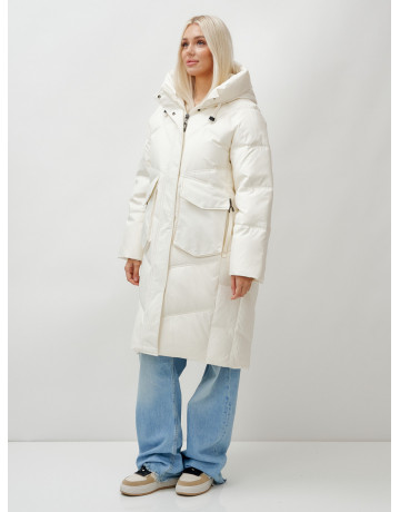 Длинный зимний пуховик с капюшоном «Летучая мышь» для женщин