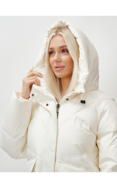 Длинный зимний пуховик с капюшоном «Летучая мышь» для женщин