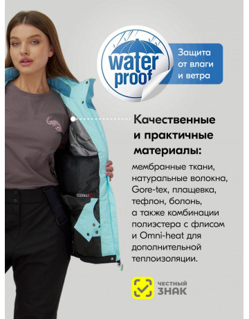 Женский горнолыжный костюм голубой.