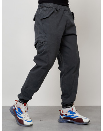 Мужские брюки карго с накладными карманами, тёмно-серые. в Тюмени