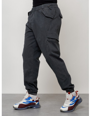 Мужские брюки карго с накладными карманами, тёмно-серые. в Тюмени