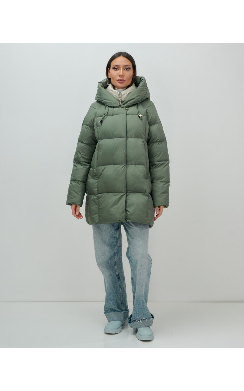 Женская зимняя куртка с капюшоном, размер 48–56.