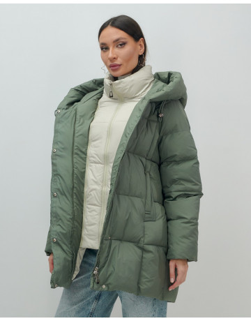 Женская зимняя куртка с капюшоном, размер 48–56.