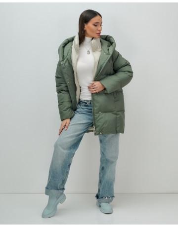 Женская зимняя куртка с капюшоном, размер 48–56.