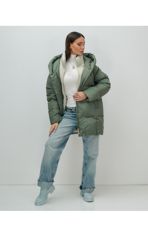 Женская зимняя куртка с капюшоном, размер 48–56.