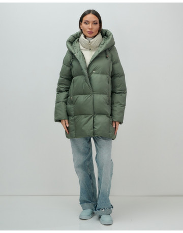 Женская зимняя куртка с капюшоном, размер 48–56.