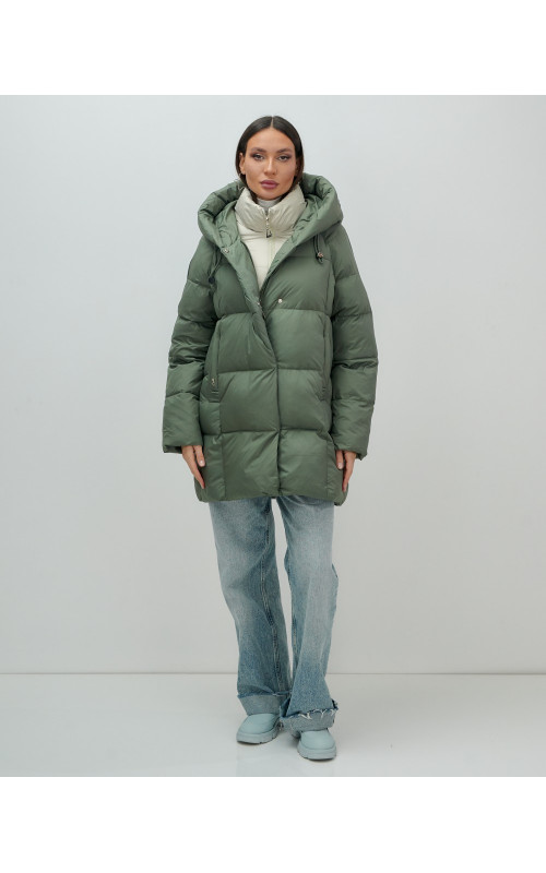 Женская зимняя куртка с капюшоном, размер 48–56.