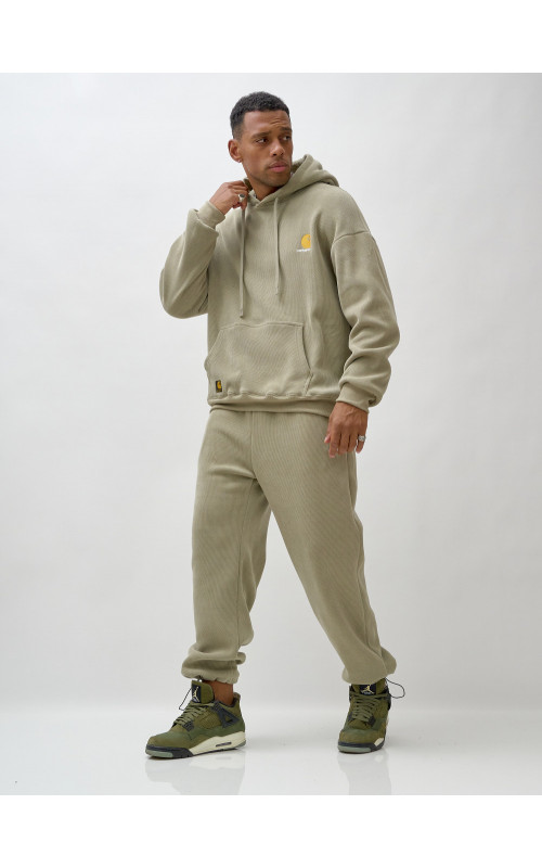 Мужской демисезонный спортивный костюм на флисе, светло-зелёный. в Тюмени