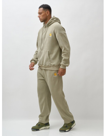 Мужской демисезонный спортивный костюм на флисе, светло-зелёный. в Тюмени