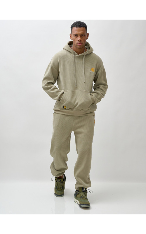 Мужской демисезонный спортивный костюм на флисе, светло-зелёный. в Тюмени