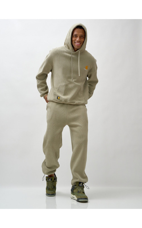 Мужской демисезонный спортивный костюм на флисе, светло-зелёный. в Тюмени