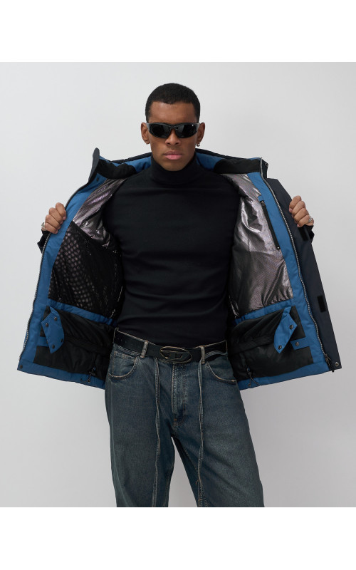 Мужская зимняя горнолыжная куртка синего цвета для спорта. в Тюмени