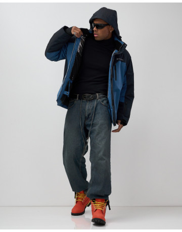 Мужская зимняя горнолыжная куртка синего цвета для спорта. в Тюмени