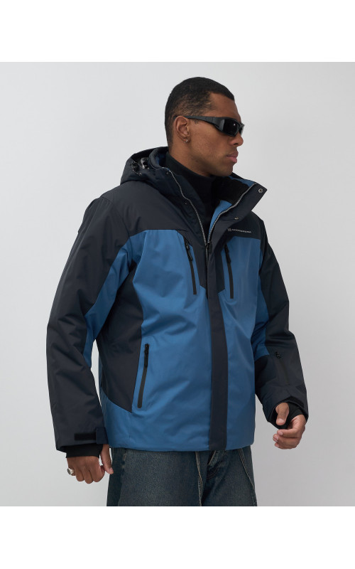Мужская зимняя горнолыжная куртка синего цвета для спорта. в Тюмени
