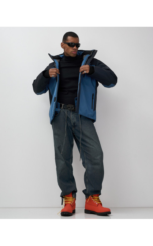 Мужская зимняя горнолыжная куртка синего цвета для спорта. в Тюмени