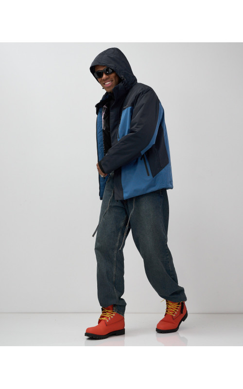 Мужская зимняя горнолыжная куртка синего цвета для спорта. в Тюмени