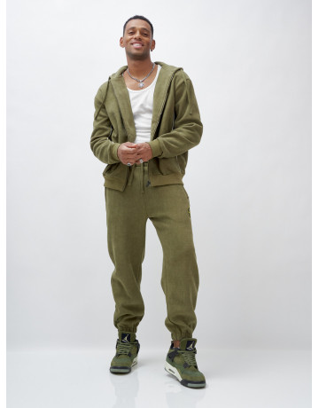 Мужской демисезонный спортивный костюм на флисе, хаки, для спорта. в Тюмени