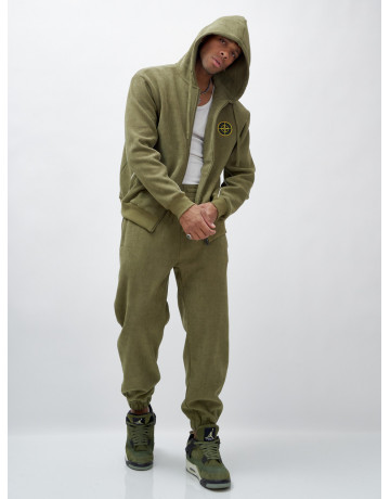 Мужской демисезонный спортивный костюм на флисе, хаки, для спорта. в Тюмени