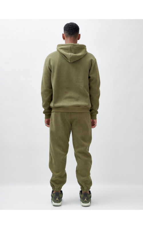 Мужской демисезонный спортивный костюм на флисе, хаки, для спорта. в Тюмени