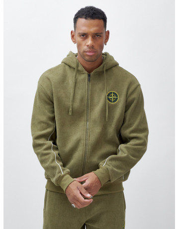 Мужской демисезонный спортивный костюм на флисе, хаки, для спорта. в Тюмени