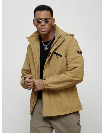 Мужская спортивная куртка с капюшоном, весна, бежевый, для активного отдыха в Тюмени