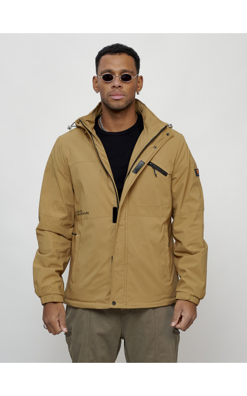 Мужская спортивная куртка с капюшоном, весна, бежевый, для активного отдыха в Тюмени