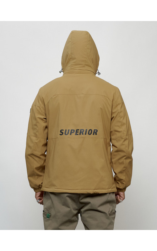 Мужская спортивная куртка с капюшоном, весна, бежевый, для активного отдыха в Тюмени