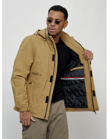 Мужская спортивная куртка с капюшоном, весна, бежевый, для активного отдыха в Тюмени