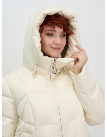 Длинный пуховик для женщин с капюшоном.