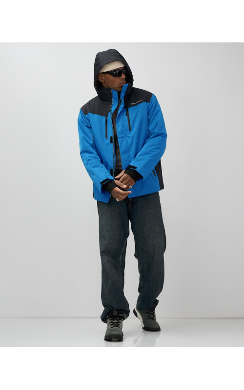 Мужская горнолыжная куртка, голубой, для зимних видов спорта в Тюмени