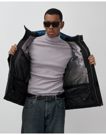 Мужская горнолыжная куртка, чёрная, для зимних видов спорта в Тюмени