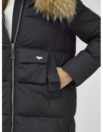 Женская зимняя куртка премиум-класса с мехом енота.