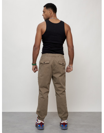 Мужские брюки карго с накладными карманами, бежевые в Тюмени