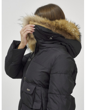 Женская зимняя куртка премиум-класса с мехом енота.