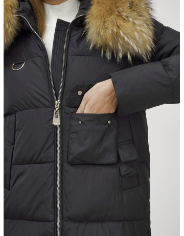 Женская зимняя куртка премиум-класса с мехом енота.