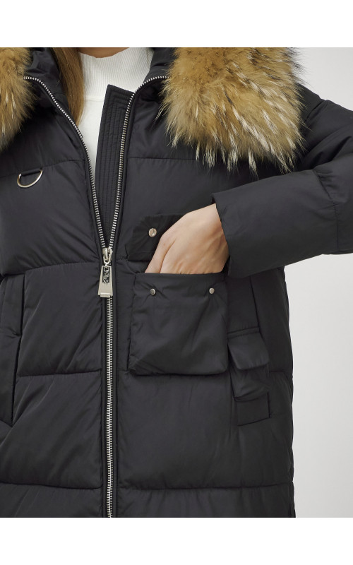 Женская зимняя куртка премиум-класса с мехом енота.